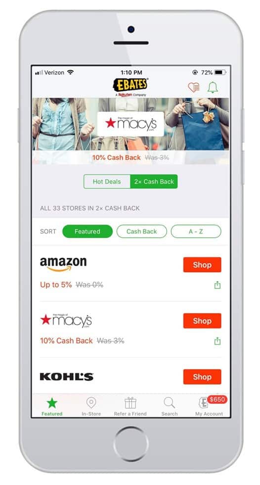 app per fare soldi per iphone - app mobile ebates