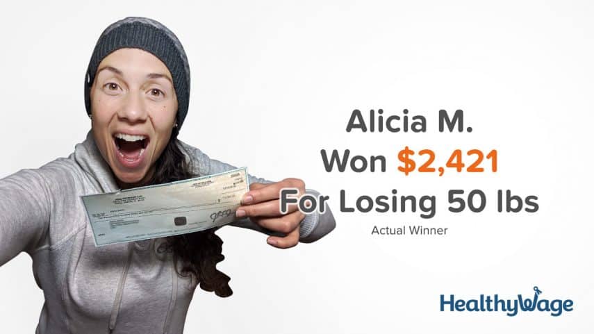 alicia m won $2,421 with her healthywage bet