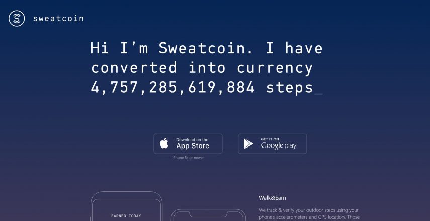 homepage di sweatcoin