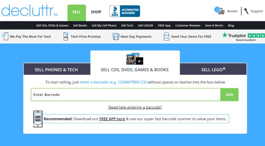 get an instant cash offer on used video games from decluttr